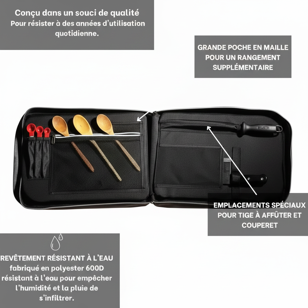 ChefBag en cuisine – sac à dos pour chef avec accessoires et matériel